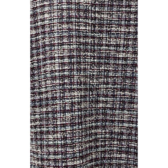 Misia L Tweed Blouse Layered Look Top White Collar Contrast Hem Short Sleeve - Picture 4 of 5